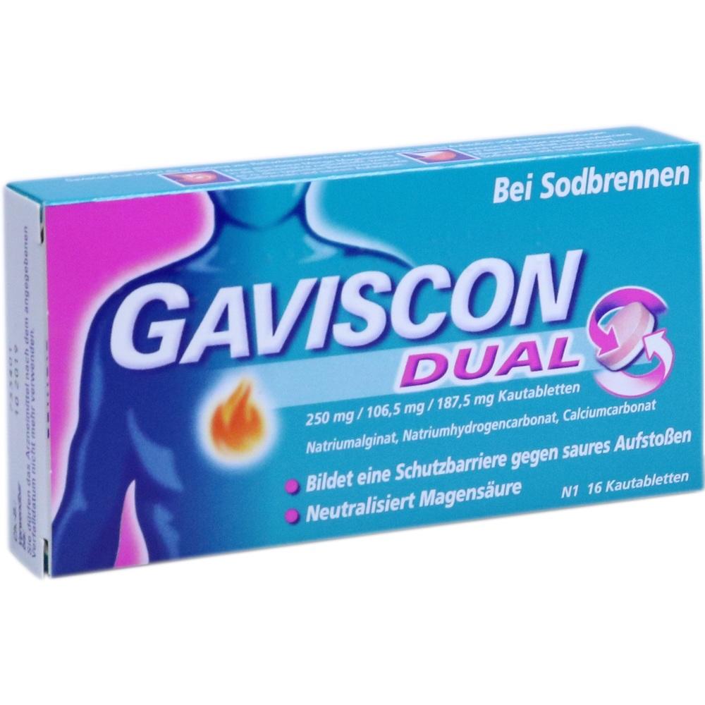 Gaviscon Dual 250mg/106.5mg/187.5mg Kautabletten 16 St. bei onfy.de kaufen